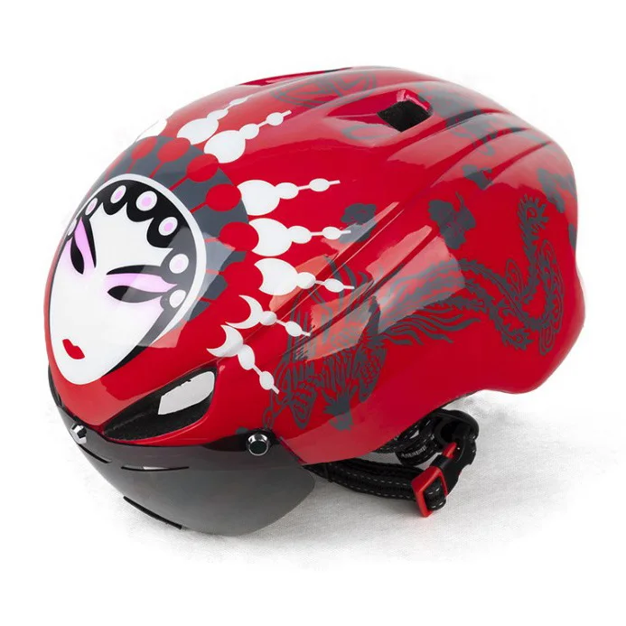 Goexplore Велоспорт легкий шлем с защитой от УФ очки велосипед Шестерни Сверхлегкий интегрального под давлением дорога MTB велосипедный шлем для взрослых - Цвет: Face red