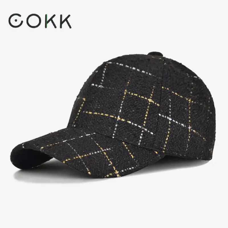 black and white checkered baseball cap