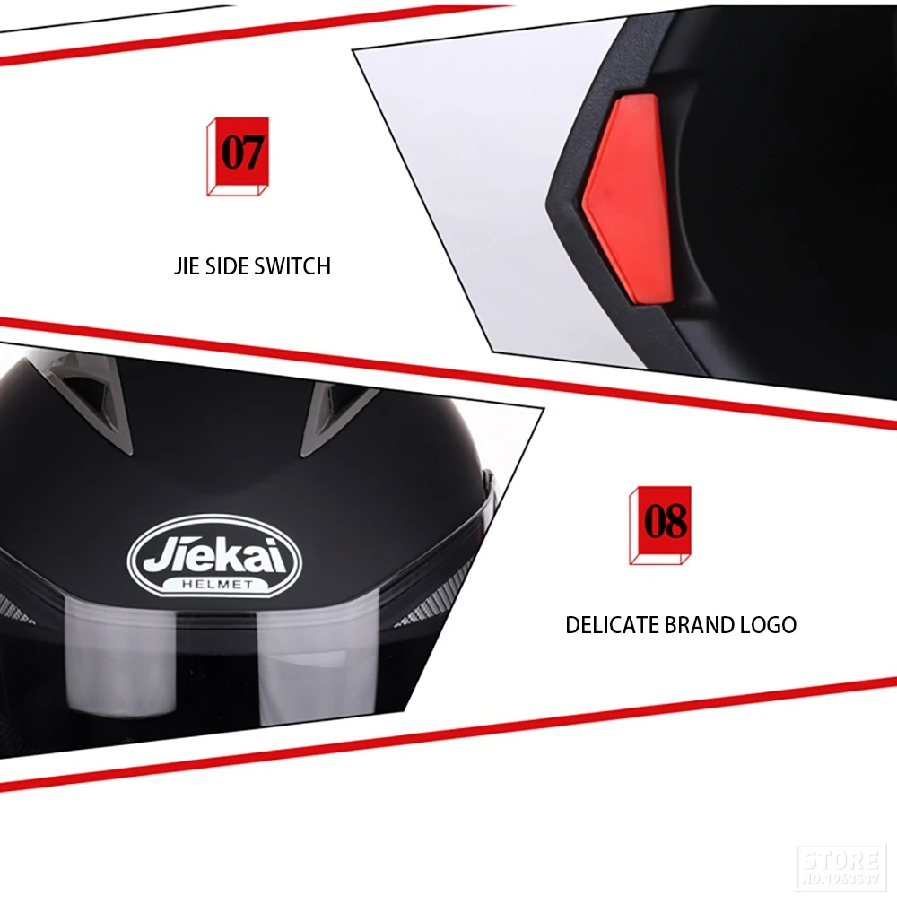 Мотоцикл Jiekai шлем откидной двойной козырек Мото шлем Capacete Para Motocicleta Cascos Para Moto Capacetes для мужчин и женщин