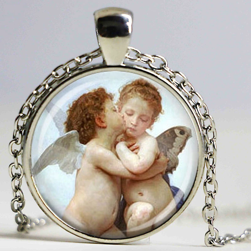 ブーグローネックレスファーストキス天使天使ネックレスアートジュエリー Angel Necklace Cherub Angelnecklace Jewelry Aliexpress