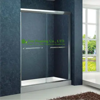 

Shower room Double Sliding Aluminium bypass Shower Doors,Tempered Glass Sliding Enclosed Portable simple shower cabin