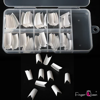 Najtaniej FingerQueen 100 Sztuk + Pudełko Baleriny Pół Tipsy Naturalne/jasne Trumny Fałszywe Paznokcie ABS Sztuczne DIY Fałszywe Fałszywy żel Do Paznokci UV
