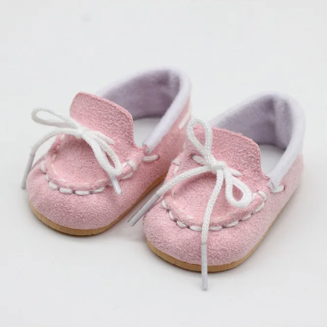 1 Pair Dolls Boots For 43cm Baby Dolls As For 18 Inch Girl Dolls Mini Shoes Slippers toy - Цвет: Розовый