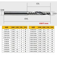 cnc קאטר 3.175mm 1 פיסות הנתב חליל ספירלה CNC טחנת סוף MDF Fresa כרסום קאטר סדרת AA AAA אקריליק נחושת אלומיניום נחושת פרייזר (2)