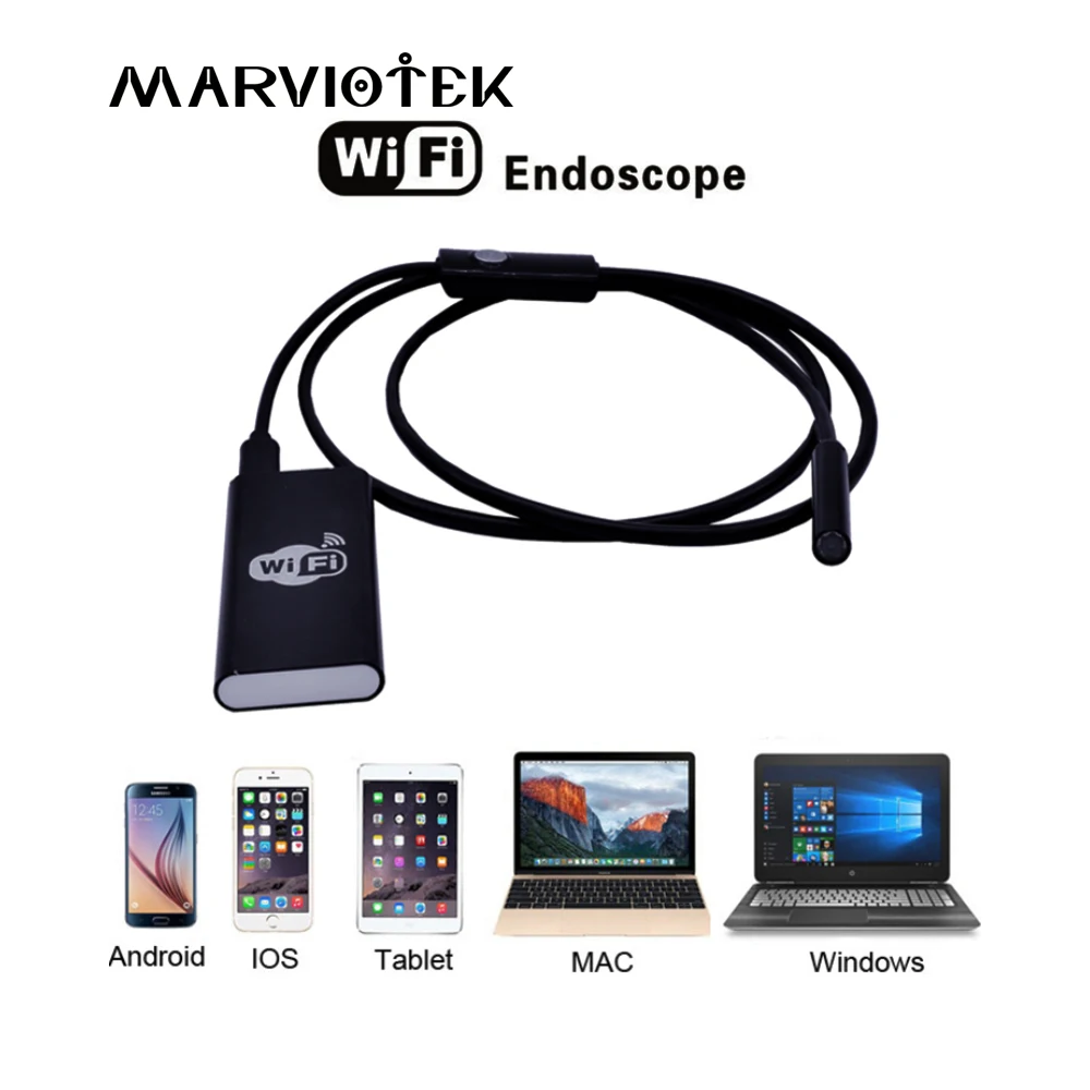 

Endoscope 9mm Lens Waterproof Wifi Endoscope Camera 720P HD Inspection Snake Camera 6 LED Mini Borescope WIFI android IOS