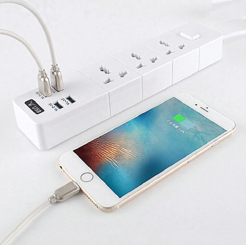 Smart 4 USB Зарядное устройство адаптер расширения Мощность полосы 5V 6.2A 3
