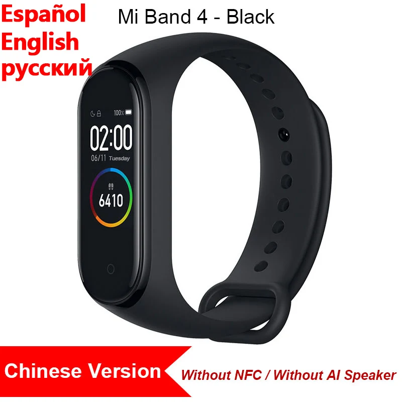 Xiaomi Mi Band 4, Умные часы цветной экран Bluetooth 5.0 Смарт-браслет Фитнес-сердечный ритм 135 мАч Смарт-браслет Смарт-часы Браслет здоровья смарт браслет фитнес браслет - Цвет: Chinese Version 1