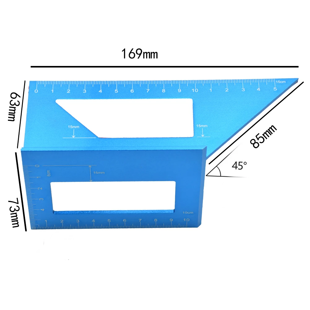 Алюминиевый сплав 45/90 градусов угловой Калибр деревообрабатывающий квадратный линейка линия Scriber