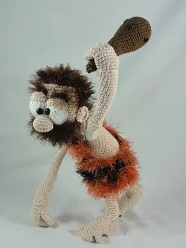 

Amigurumi Crochet Clifford the Caveman toy doll rattles