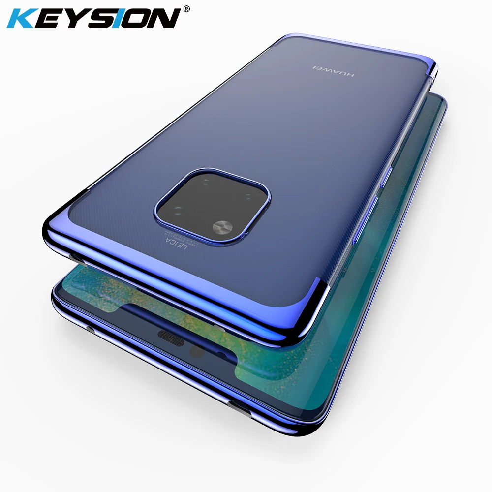 

KEYSION Soft TPU Phone Case for Huawei Mate 20 Pro ultra thin transparent plating shining Mixed silicon cover for Mate 20 20Pro
