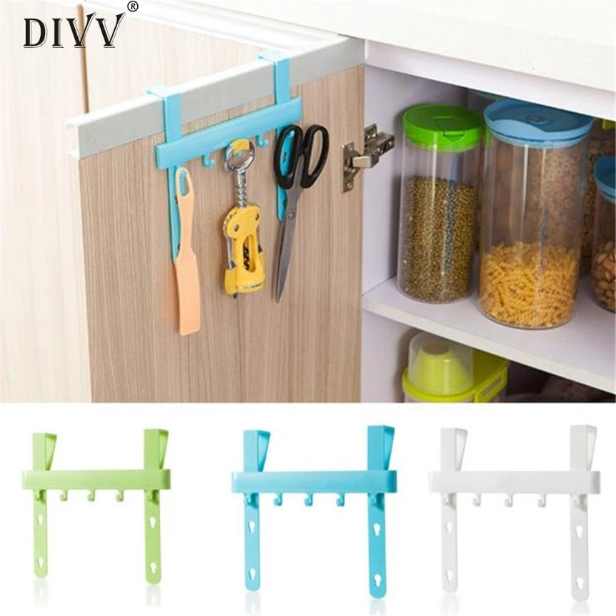 Home Wider DIVV Kitchen Door Rack Hooks Hanging Storage Drop Shipping