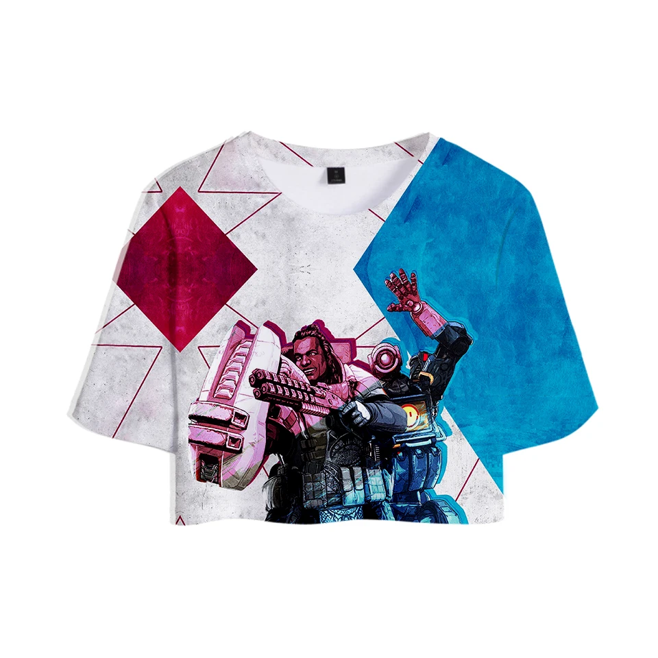 aikooki short t shirt bare umbilical cord Print Sweatshirts Fashion Clothes Fashion Hoodies Girls Boys Warm Cool short Sleeve