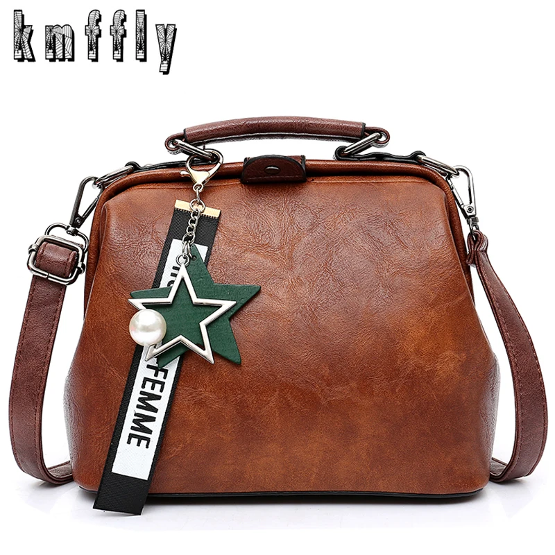 

KMFFLY Brand Star Pendant Luxury Handbags Women Bags Designer Small Doctor Bag Women Shoulder Bag Vintage Female Messenger Bags