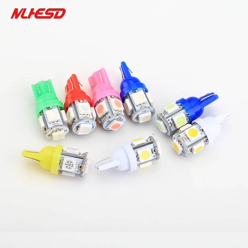 100pcs/lot Truck led 12v 24V T10 W5W 5 SMD 5050 LED 5SMD 5LED Clearance Light Parking Indicator Reading Lamps white blue | Автомобили и