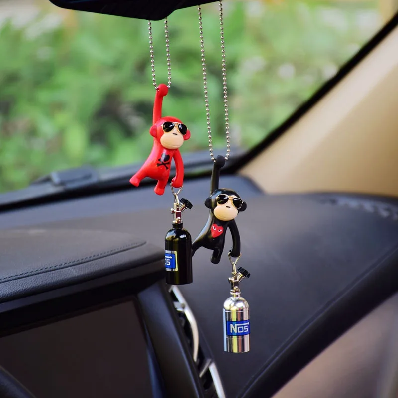 Car Pendant Hanging Monkey Car Interior Ornaments Decoration Rear View Mirror Accessories For Car O