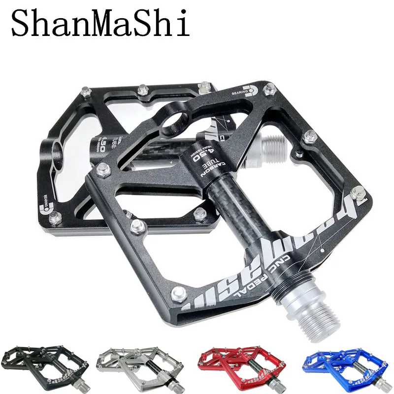 

2019 Mountain Bike Pedal CNC Aluminum Alloy/carbon fiber 3 Bearings MTB/BMX Ultralight Anti-skid Bicycle Pedal parts
