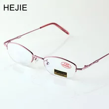 HEJIE, женские очки для чтения из сплава, полуобода, Овальные, не сферические, 12 слойные линзы с покрытием, размер 52-17-136мм диоптрий+ 1,0~+ 4,0 Y2033