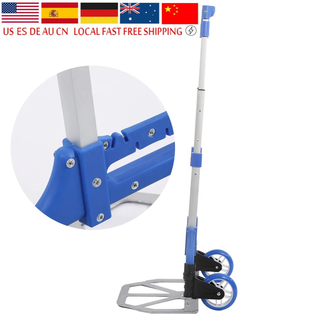 

Mini Folding Aluminium Alloy Heavy Duty Luggage Trolley Portable Family Travel Shopping Small Trolley Case Cart