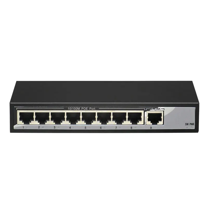 8+1 Ports 100Mbps PoE Switch Injector Power over Ethernet IEEE 802.3af For IP Camera System Network Switch Built-in Power Supply