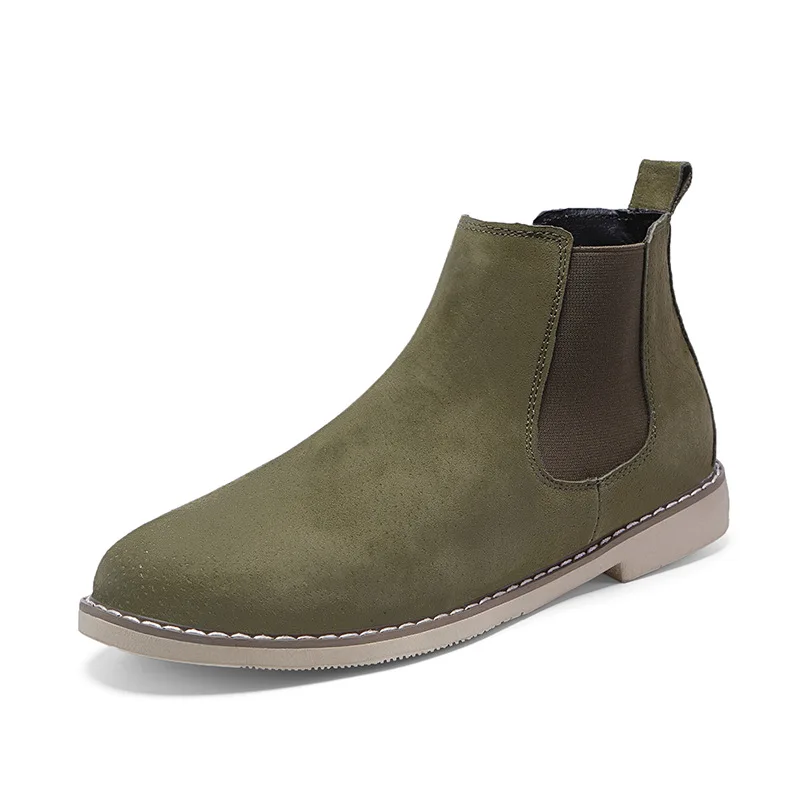 

NEW Men Chelsea Boots Ankle Boots Fashion Men's Male Brand Leather Quality Slip Ons Motorcycle Man Warm Free shipping