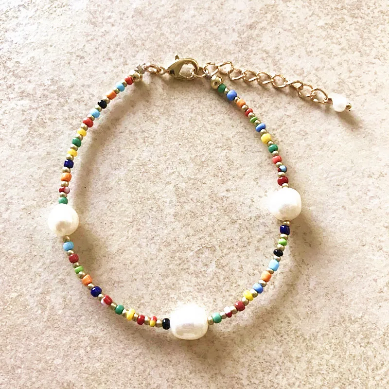 

bohemian armbanden voor vrouwen couple bracelet elastic gold seed beads shell bracelet set pack women armband heren jewellery