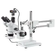 AmScope поставки 3.5X-180X Тринокулярный Стерео микроскоп с люминесцентным кольцевым светильник+ камера 14 МП