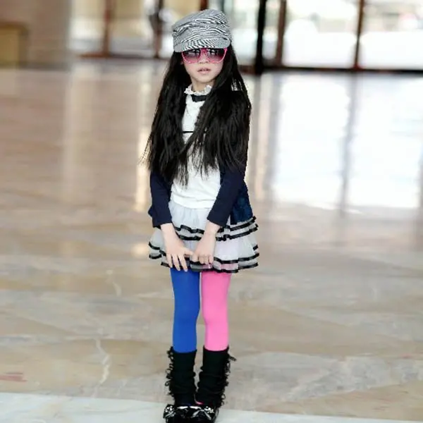 

Kids Seamless Pantyhose Leggings Girls Double Candy Colors Trendy New 2019