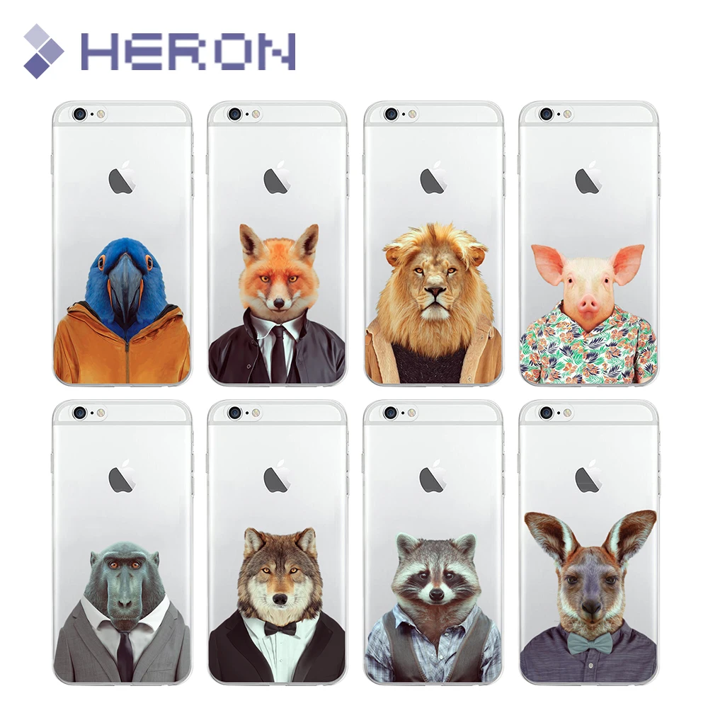 Super Thin Case for iPhone 7 with Animal Paint Pattern Soft TPU Back Cover 4 4S 5 5S SE 6 6S Plus |