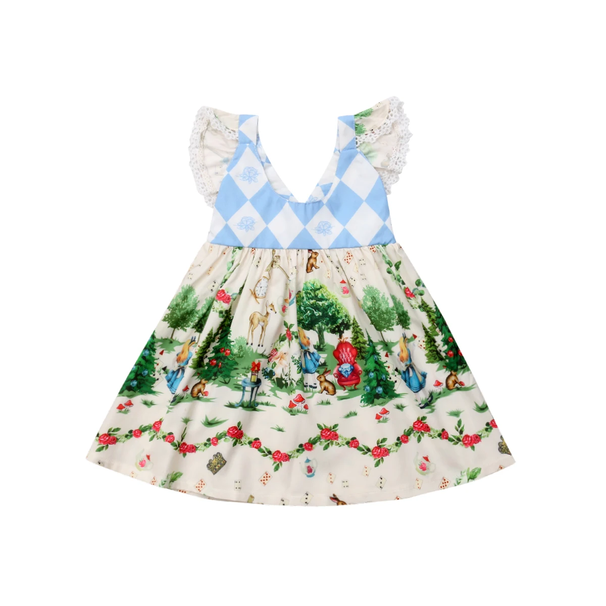 

New Infant Kid Baby Girls Dress Cartoon Fairy Tale Print Popular Newborn Infant Kid Girl Dress Princess Party Tutu Dress Hot