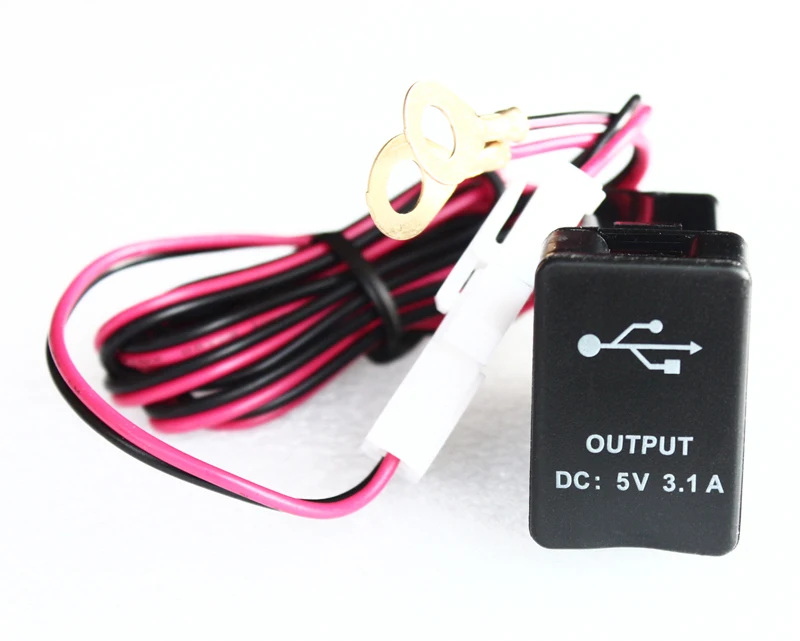 

Output 5V-3.1A Dual Blue Led USB Power Outlet Charger Switch Kind Socket for 12V Toyota Switch Replacment with Cable