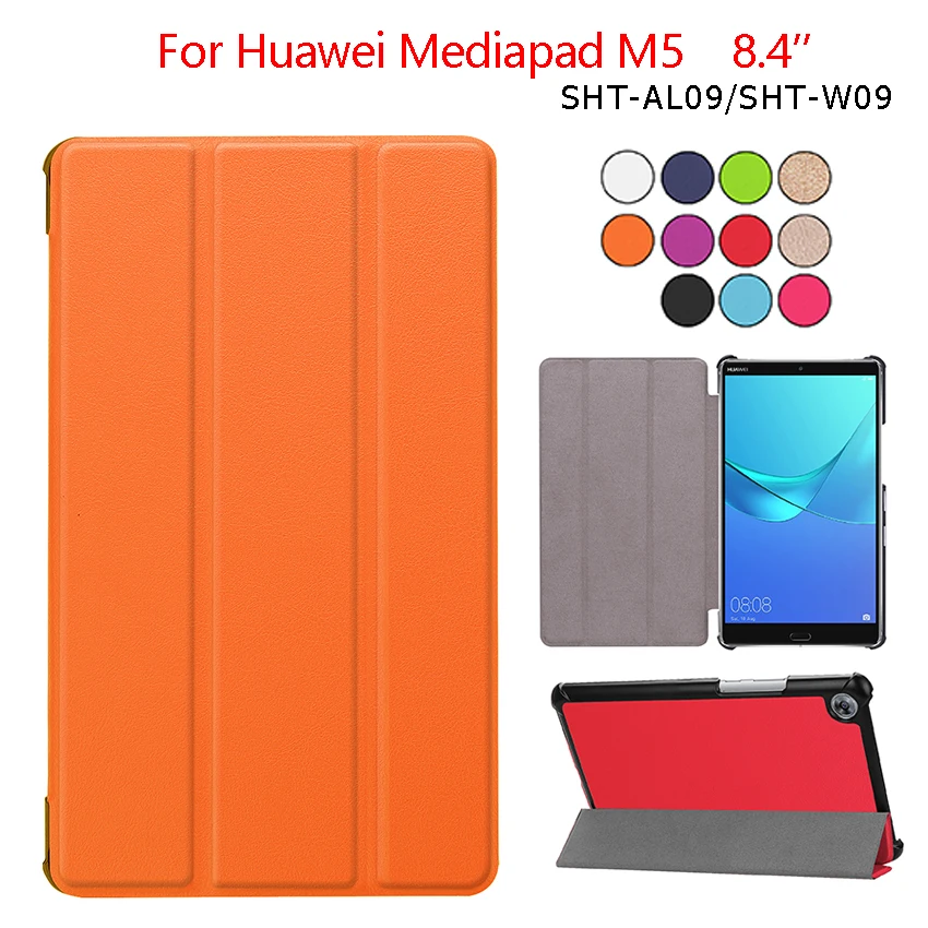 

For Huawei M5 PU Leather Case Cover Slim Tablet Fundas Protective Stand For Huawei MediaPad M5 8.4'' SHT-AL09 SHT-W09 Shell skin