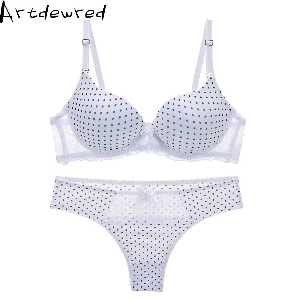  high-end brand 2018 New Arrival lace bra set dot underwear set women panties thin cup lace intimate
