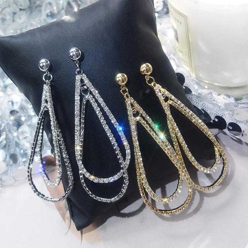 

European and American Exaggerated Drop-shaped Pendant Earrings Fashion Temperament Female Ear Jewelry Decorations Fashion G