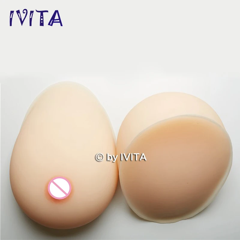 IVITA 4600g White Large Breast Forms Silicone False Boobs Enhancer For Shemale Transgender Crossdresser