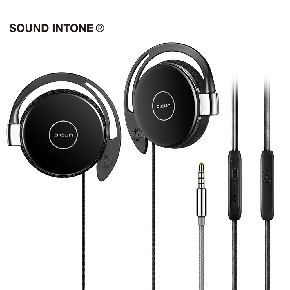 Sound Intone Sport Running Wired Earphones with Mic Ear Hook Earphone Portable Headset Anti-drop Off HiFi Headphone for Phone PC |
