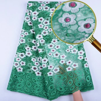 

2019 New Design African Lace Fabric For Nigerian Women Dress Wholesale Price Guipure French Lace Milk Silk Tulle Lace 1555B