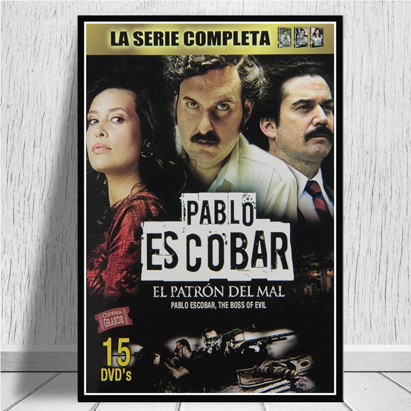 Pablo Escobar персонаж Легенда ретро, ВИНТАЖНЫЙ ПЛАКАТ и принты живопись Настенная живопись холст настенные картины для гостиной домашний декор - Цвет: Белый