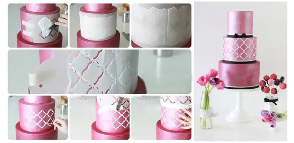 how to stencil a cake 1