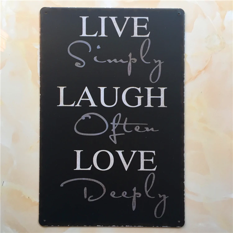 Семейный постер живой просто, смеяться часто, любим глубоко винтажный оловянный знак - Цвет: 5