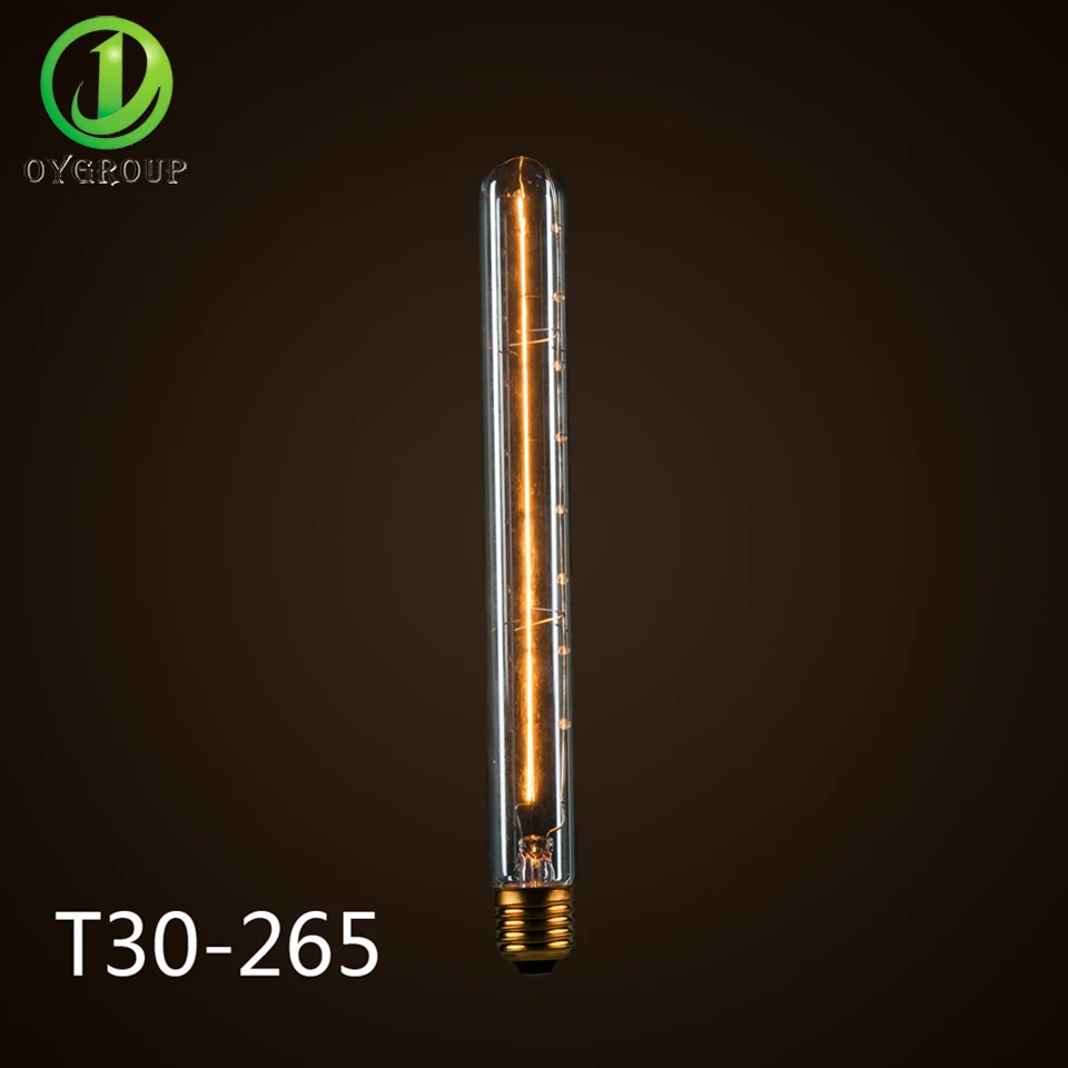 40 Вт лампы Эдисона Ретро T30-265 прозрачная стеклянная лампа накаливания длительный срок службы для потолочного настольного светильника