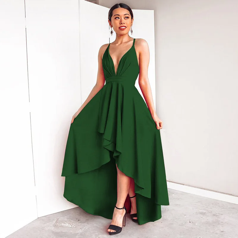 Длинное летнее платье для женщин сексуальные элегантные бандажные платья с открытой спиной Женские винтажные размера плюс пляжное вечернее платье Vestidos 3XL - Цвет: Зеленый
