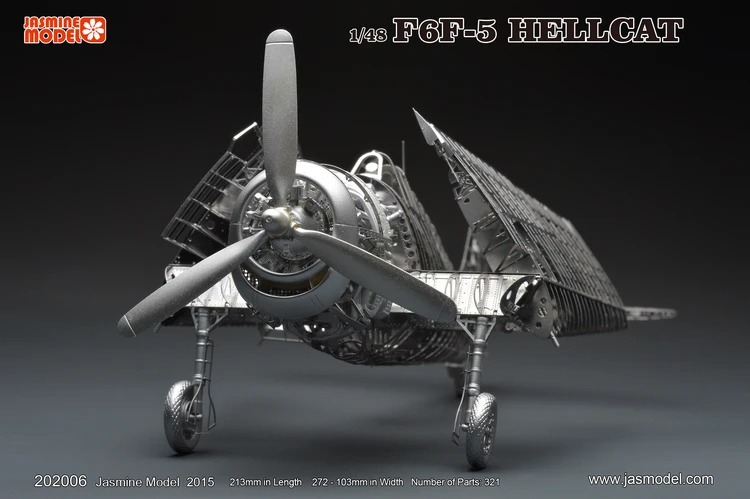 Excellent All-metal alloy DIY assembly aircraft model 1/48 F6F-5 hell cat fighter skeleton puzzle 3