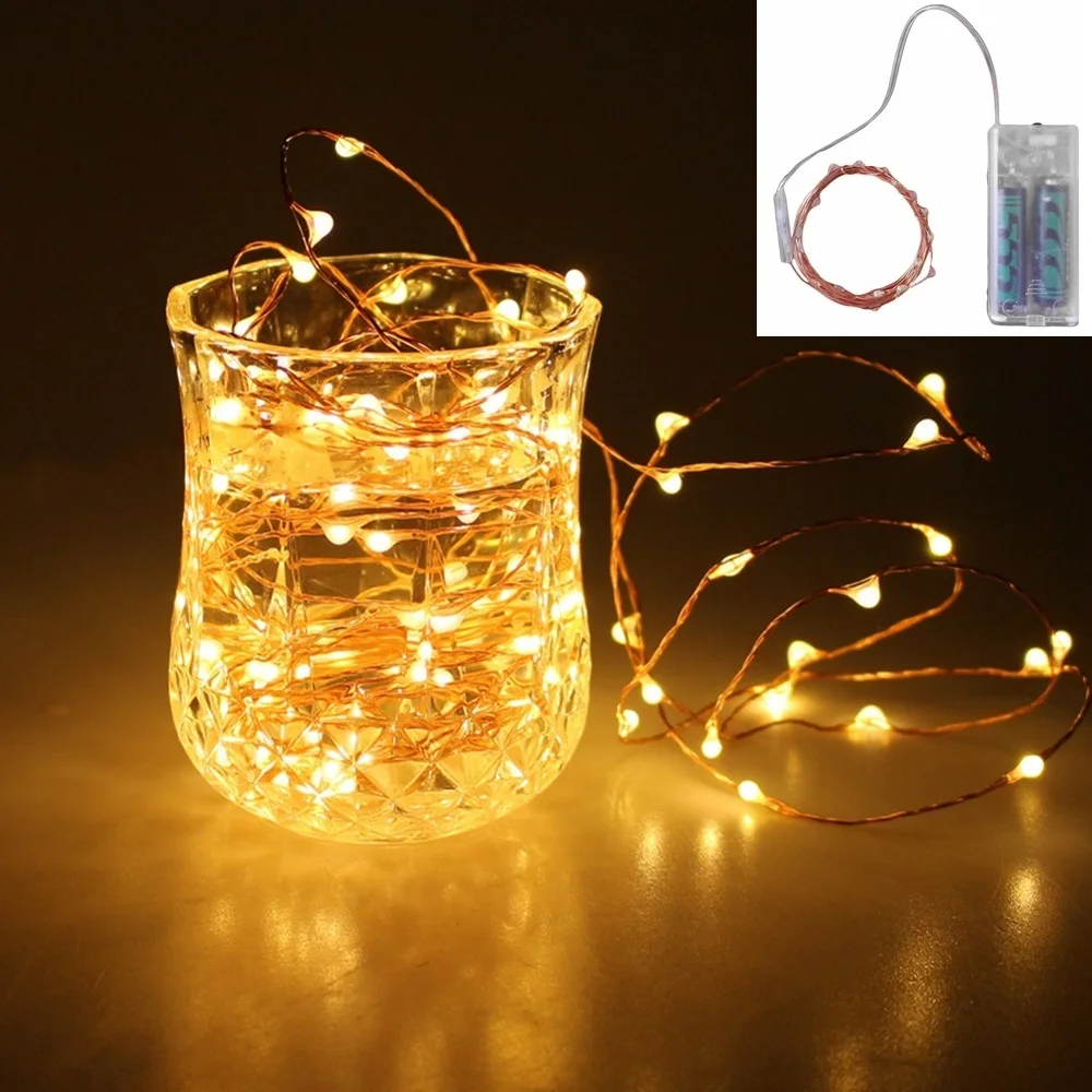 

IP65 Waterproof 2M/5M/10M Copper Wire AA Battery Operated LED Fairy String Light for Christmas Holiday Wedding Party Decor D30
