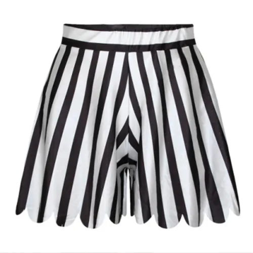 Black And White Striped Shorts Womens - Hardon Clothes