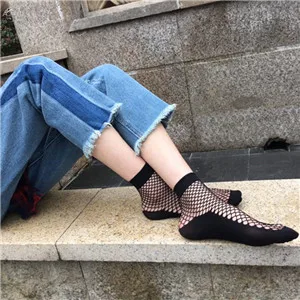 AOMU-4-Pairs-lot-Socks-For-Women-Girls-Kids-Sexy-Lace-Fishnet-Net-Plain-Top-Ankle