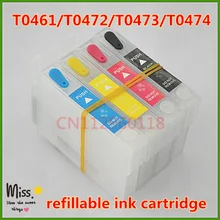 4 шт./лот T0461 T0472 T0473 T0474 Refillable патрон чернил для принтера Epson Stylus C63 C65 C83 C85 CX3500 CX4500 CX6300 CX6500 с чипом