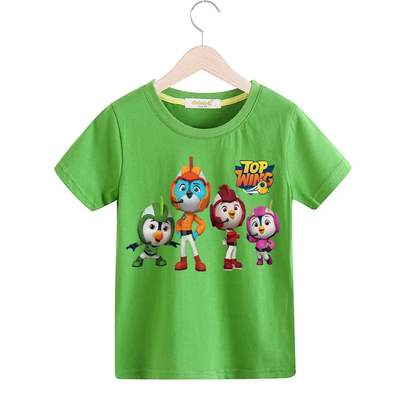 Child Kids Cartoon Top Wing Print Tee Top Clothing Children Summer Short Sleeve T-shirts Costume Boys Girls Casual Tshirts TX157 (8)