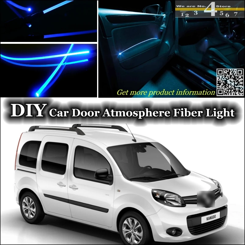 

interior Ambient Light Tuning Atmosphere Fiber Optic Band Lights For Renault Kangoo Inside Door Panel illumination Not EL light