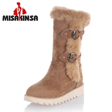 Женские сапоги на плоской подошве в стиле «гладиатор» для снежной погоды полусапожки женские теплые плюшевые зимние сапоги до середины икры женская обувь размеры 31-43