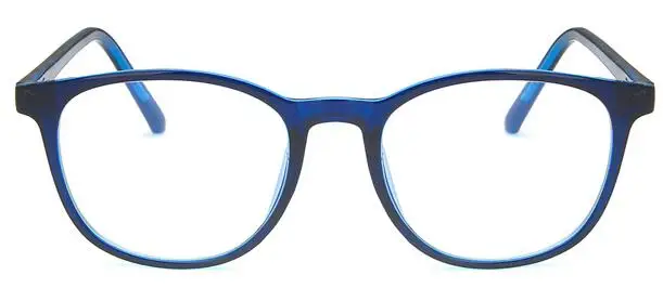 Ретро стиль, TR90, круглые очки, оправа для мужчин и женщин, прозрачные линзы, очки, бренд, анти-синий светильник, компьютерные очки - Цвет оправы: blue